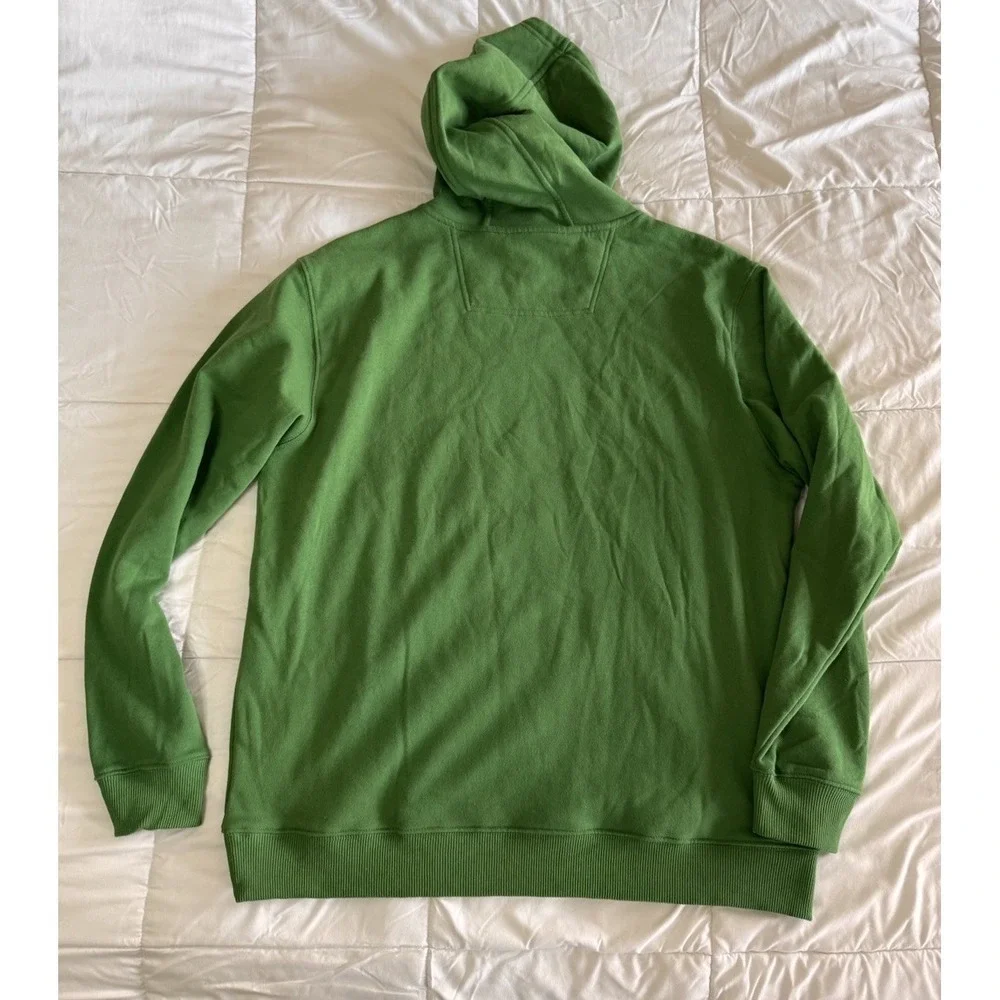 New JOHN DEERE Hoodie Size Large Big Logo Green Yellow Workwear Sweatshirt